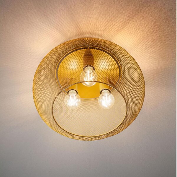Redo 01-3139 - Plafoniera CROKET 3xE27/42W/230V diametro 40 cm oro