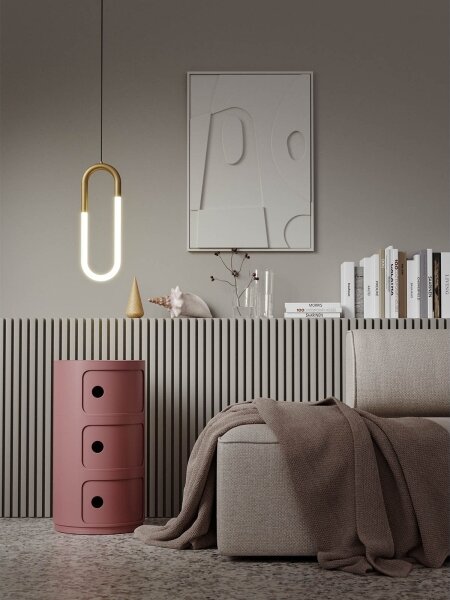 Redo 01-3183 - Lampadario LED a sospensione con filo LATIUM LED/9W/230V ottone