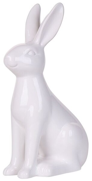 Figura decorativa in ceramica bianca piccola 26 cm pezzo decorazione pasquale soggiorno Beliani