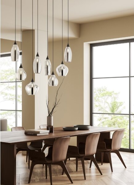 Redo 01-3195 - Lampadario a sospensione con filo TANNER 8xE14/28W/230V