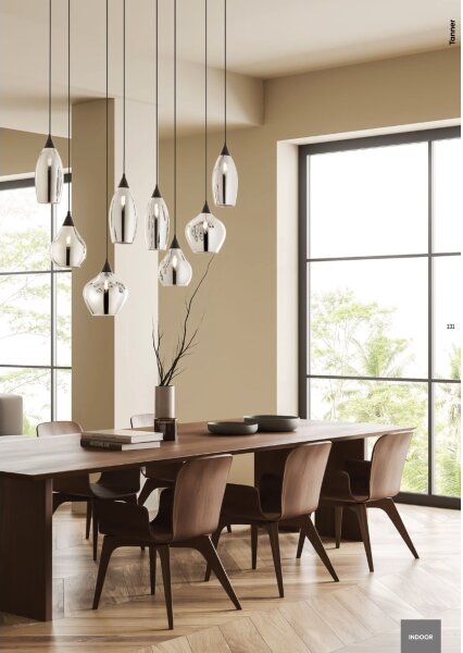 Redo 01-3190 - Lampadario a sospensione con filo TANNER 1xE14/28W/230V diametro 15 cm