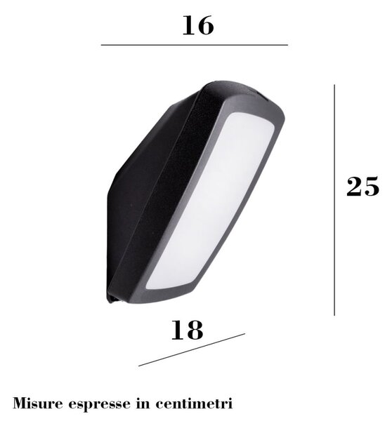 Applique esterno top light trento ap ne e27 led resina - Top Light