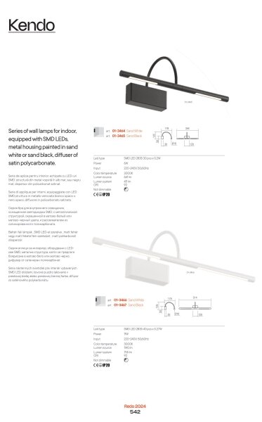 Redo 01-3465 - Lampada LED da quadro KENDO LED/6W/230V 34,4 cm CRI 92 nero