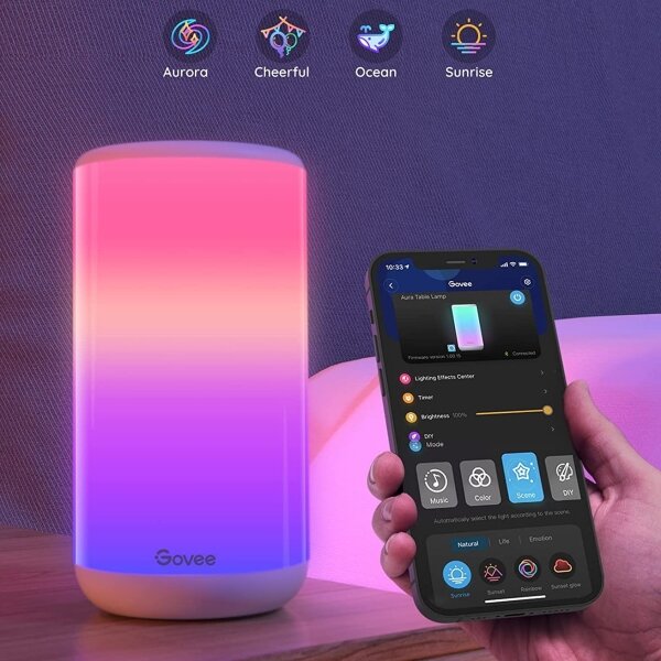 Govee - LED RGBIC Lampada da tavolo dimmerabile AURA 2 2200-6500K Wi-Fi Matter