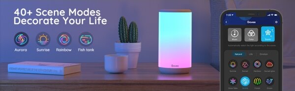 Govee - LED RGBIC Lampada da tavolo dimmerabile AURA 2 2200-6500K Wi-Fi Matter