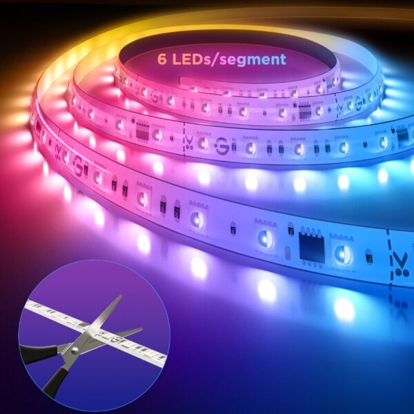 Govee - LED RGBWWIC Striscia dimmerabile Striscia Lampada 2 Pro 5m Wi-Fi Matter