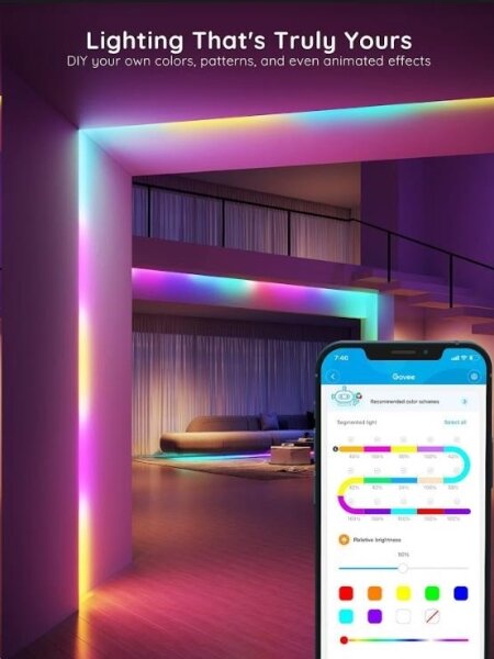 Govee - Wi-Fi RGBIC Smart PRO Striscia LED 5m