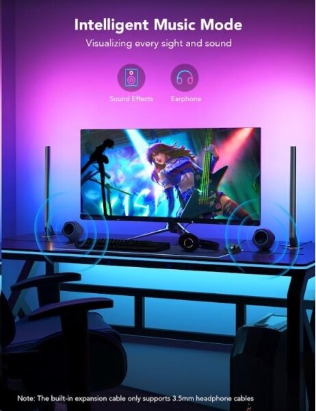 Govee - SET 2x Smart Gaming Wi-Fi LED RGBIC Panels + Smart Dual + +TC