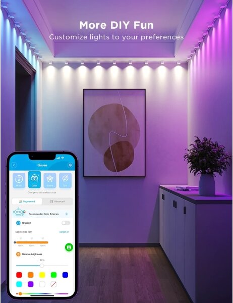 Govee - RGBIC LED Faretti a stringa 3m Wi-Fi