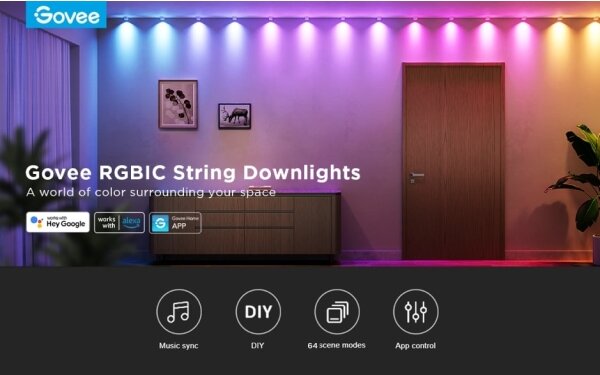 Govee - RGBIC LED Faretti a stringa 5m Wi-Fi