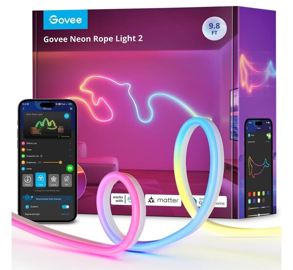 Govee - Neon 2 MATTER striscia LED flessibile 3m RGBIC Wi-Fi