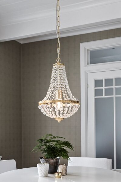 Markslöjd 106118 - Lampadario di cristallo a sospensione con catena GRÄNSÖ 1xE27/60W/230V