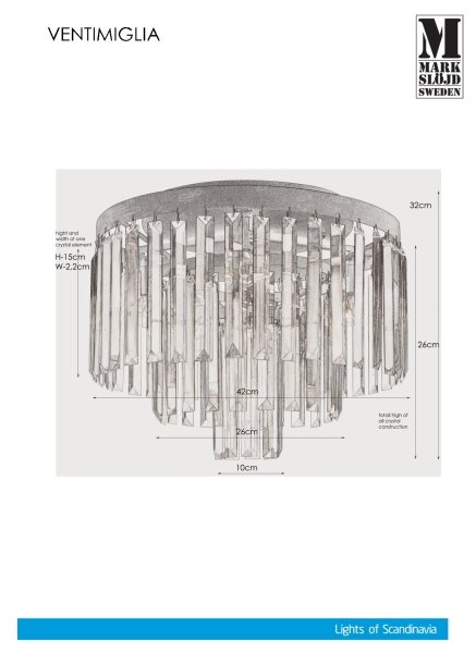 Markslöjd 106563 - Plafoniera di cristallo VENTIMIGLIA 4xE14/40W/230V