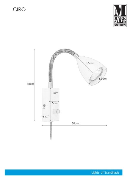 Markslöjd 106588 - Applique dimmerabile CIRO 1xGU10/7W/230V bianco