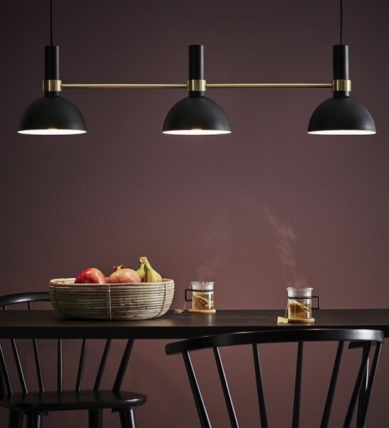 Markslöjd 106971 - Lampadario a sospensione con filo LARRY 3xE27/60W/230V nero/oro