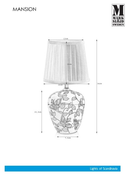 Markslöjd 107039 - Lampada da tavolo MANSION 1xE14/40W/230V