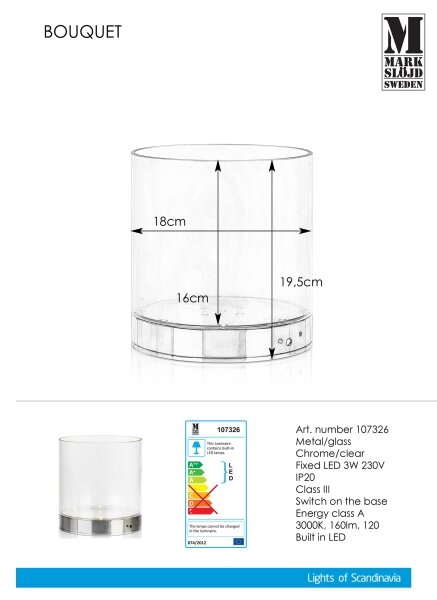 Markslöjd 107326 - LED Lampada da tavolo BOUQUET LED/3W/230V
