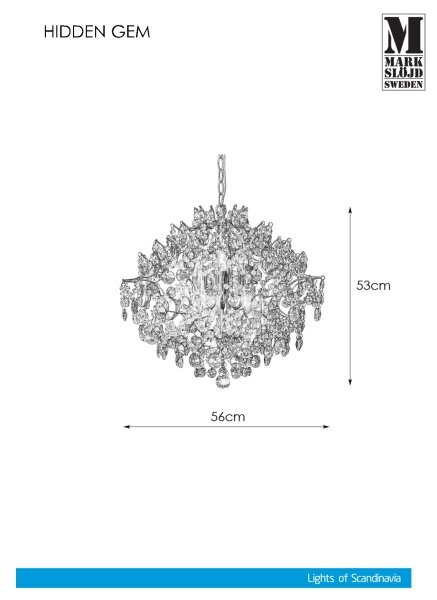 Markslöjd 107415 - Lampadario di cristallo a sospensione con catena HIDDEN 6xE14/40W/230V