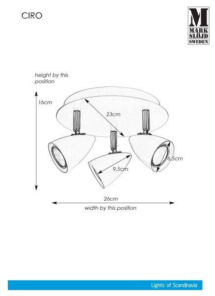 Markslöjd 107411 - Luce Spot CIRO 3xGU10/35W/230V