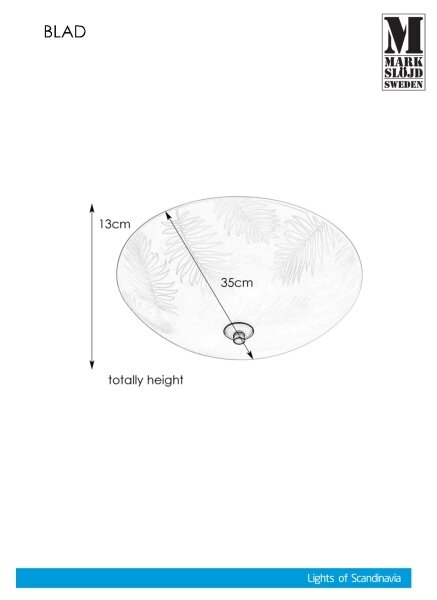 Markslöjd 107754 - Plafoniera BLAD 2xE14/40W/230V diametro 35 cm