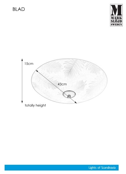 Markslöjd 107755 - Plafoniera BLAD 3xE14/40W/230V diametro 43 cm