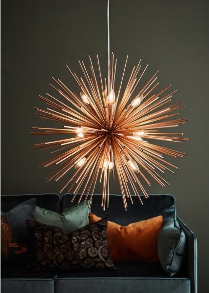 Markslöjd 107752 - Lampadario a sospensione con filo SOLEIL 12xE14/20W/260V Oro rosa