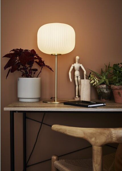 Markslöjd 107819 - Lampada da tavolo SOBER 1xE27/60W/230V bianca/ottone