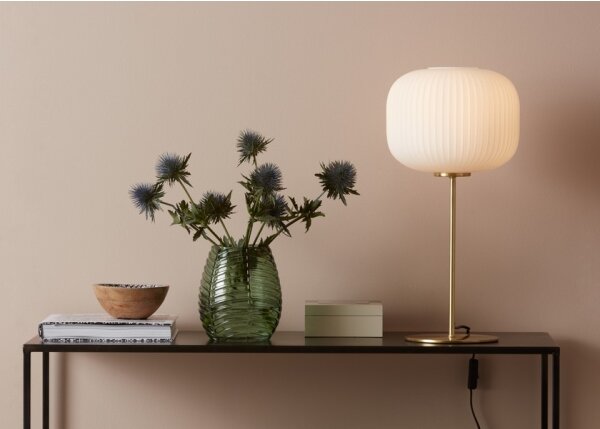 Markslöjd 107819 - Lampada da tavolo SOBER 1xE27/60W/230V bianca/ottone