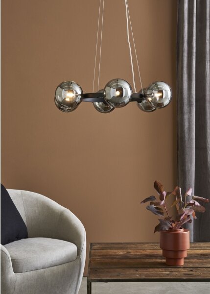 Markslöjd 108051 - Lampadario su filo CIRCLE 6xG9/20W/230V nero