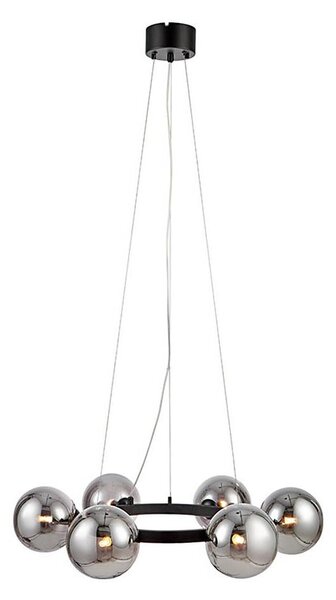Markslöjd 108051 - Lampadario su filo CIRCLE 6xG9/20W/230V nero