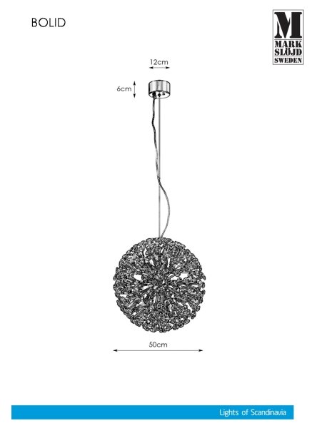 Markslöjd 108101 - Lampadario di cristallo su filo BOLID 9xG9/20W/230V