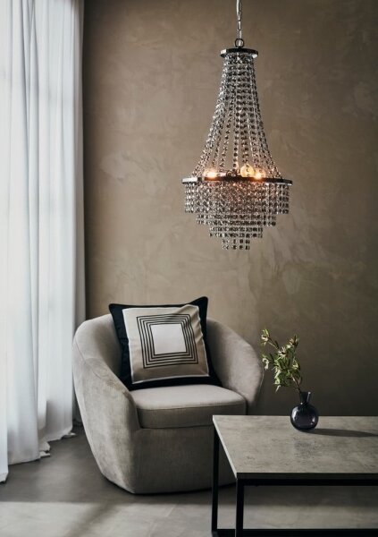 Markslöjd 108124 - Lampadario di cristallo su filo ALLINGTON 3xE14/25W/230V nero