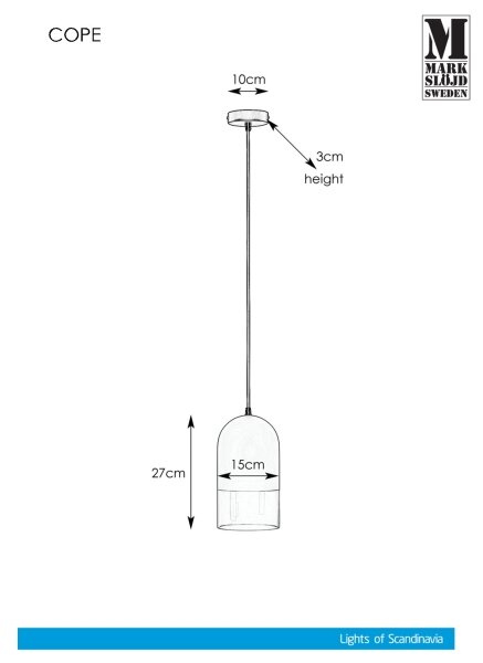 Markslöjd 108225 - Lampadario su corda COPE 1xE14/18W/230V