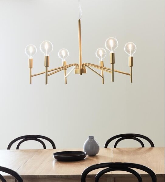 Markslöjd 108210 - Lampadario con filo MONARCH 6xE14/18W/230V oro