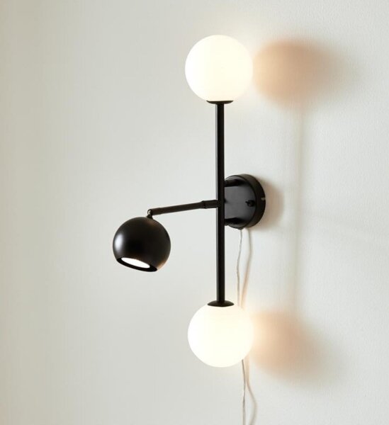 Markslöjd 108255 - Lampada da parete BESIDE 2xG9/20W/230V + 1xGU10/7W/230V nero