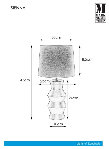 Markslöjd 108448 - Lampada da tavolo SIENNA 1xE27/40W/230V bianco