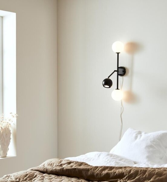 Markslöjd 108255 - Lampada da parete BESIDE 2xG9/20W/230V + 1xGU10/7W/230V nero