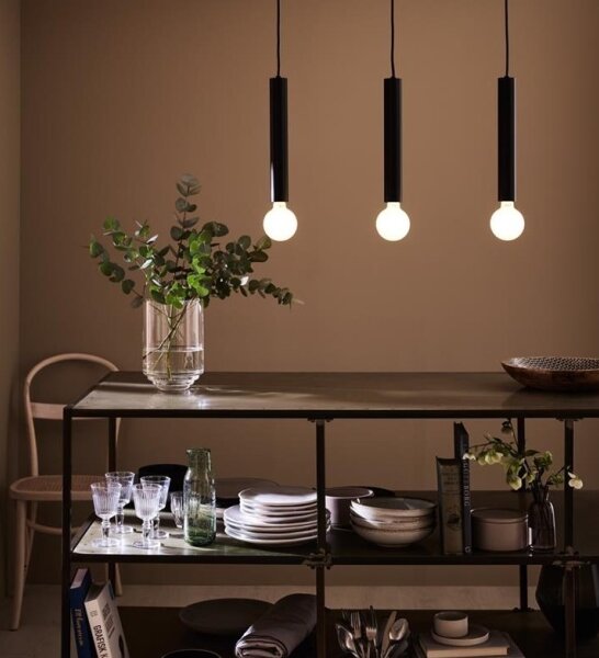 Markslöjd 108262 - Lampadario su filo SENCILLO 3xE27/40W/230V nero