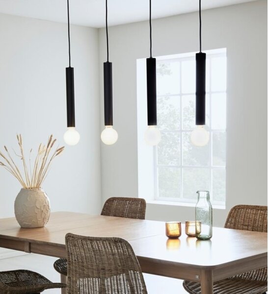 Markslöjd 108264 - Lampadario su filo SENCILLO 4xE27/40W/230V nero