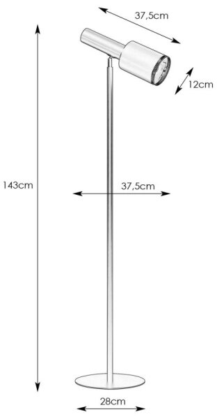 Markslöjd 108542 - Lampada da terra OZZY 1xE27/40W/230V nero