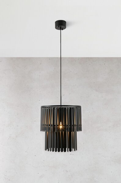 Markslöjd 108581 - Lampadario a sospensione con filo VIENTO 1xE27/40W/230V nero
