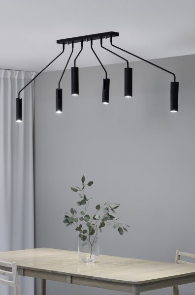 Markslöjd 108508 - Luce Spot RAMUS 6xGU10/25W/230V nero