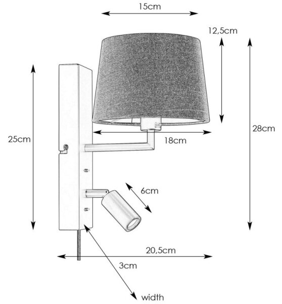 Markslöjd 108595 - Applique LED da parete con porta USB COMO 1xE14/40W/230V + LED integrato da 3W, nero