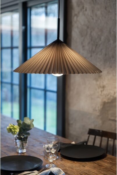 Markslöjd 108709 - Lampadario a sospensione con filo PLISADO 1xE27/40W/230V diametro 50 cm grigio