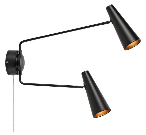 Markslöjd 108690 - Applique PEAK 2xE14/40W/230V nero