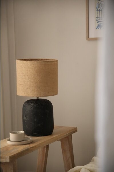 Markslöjd 108684 - Lampada da tavolo MONTAGNA 1xE14/40W/230V 45 cm beige/nero
