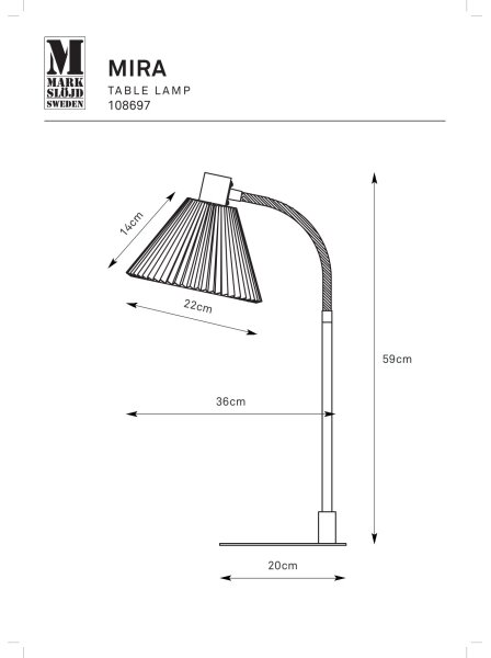 Markslöjd 108697 - Lampada da tavolo MIRA 1xE14/40W/230V nero/bianco