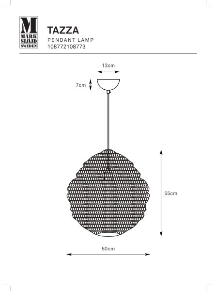 Markslöjd 108773 - Lampadario a sospensione con filo TAZZA 1xE27/40W/230V oro