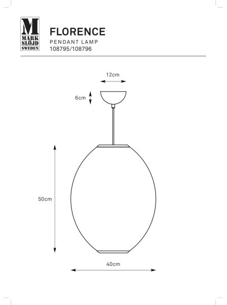 Markslöjd 108796 - Lampadario a sospensione con filo FLORENCE 1xE27/40W/230V bianco