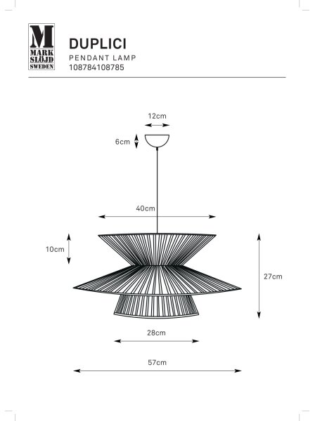 Markslöjd 108785 - Lampadario a sospensione con filo DUPLICI 1xE27/40W/230V beige/bambù